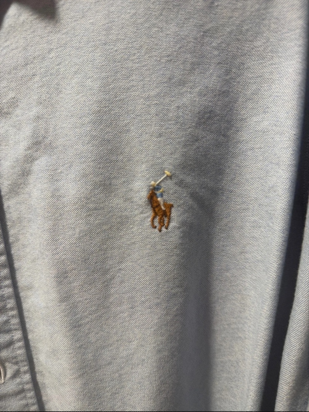 Ralph Lauren Light Blue Button-Down Oxford Shirt with Pony Logo - Picture 2 of 3